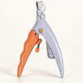 Varenmont grey and orange LED pet nail clipper with clear magnifier