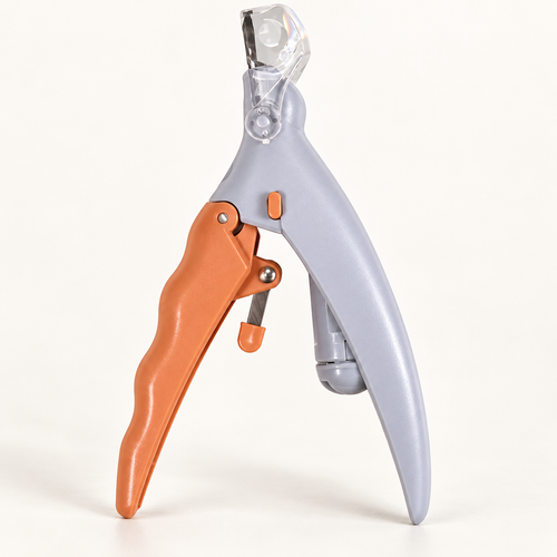 Varenmont grey and orange LED pet nail clipper with clear magnifier